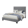 Queen Size Bed with Fabric Wrapped Frame and Panel Headboard, Gray By Casagear Home