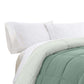 Veria Microfiber King Comforter with Stitched Block Pattern The Urban Port Green By Casagear Home BM243324