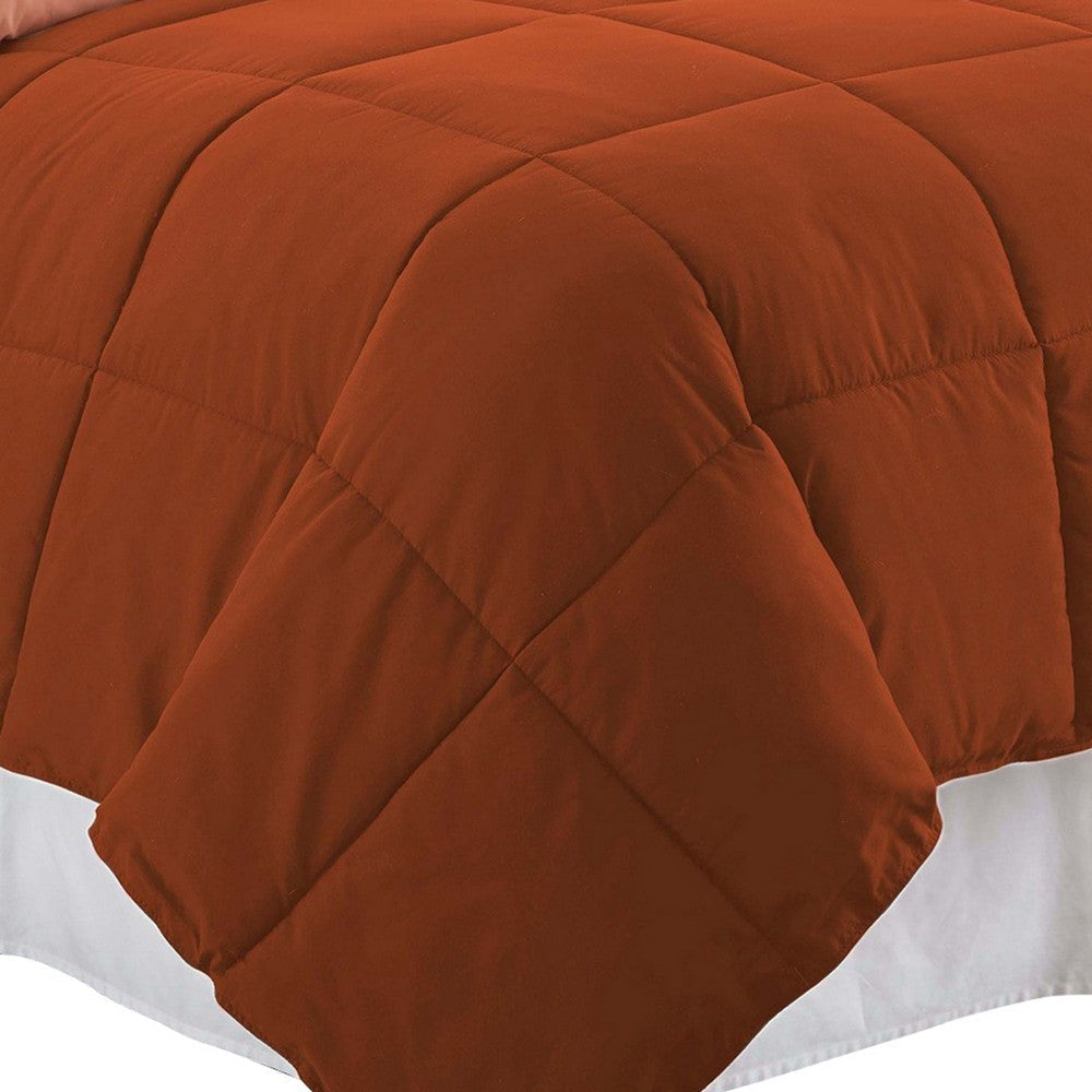 Veria Microfiber Queen Comforter with Stitched Block Pattern The Urban Port Brown By Casagear Home BM243329