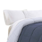 Veria Microfiber Twin Comforter with Stitched Block Pattern The Urban Port Blue By Casagear Home BM243334