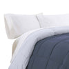 Veria Microfiber Queen Comforter with Stitched Block Pattern The Urban Port Blue By Casagear Home BM243335