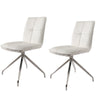 Dining Chair with Swivel Leatherette Seat Set of 2 White By Casagear Home BM243345