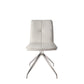 Dining Chair with Swivel Leatherette Seat Set of 2 White By Casagear Home BM243345