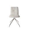 Dining Chair with Swivel Leatherette Seat Set of 2 White By Casagear Home BM243345