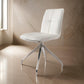 Dining Chair with Swivel Leatherette Seat, Set of 2, White By Casagear Home