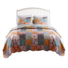 2 Piece Twin Quilt Set with Floral Print Multicolor By Casagear Home BM245654