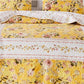 3 Piece Full Queen Quilt Set with Floral Print Yellow By Casagear Home BM245659