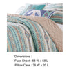 2 Piece Twin Quilt Set with Geometric Pattern Blue By Casagear Home BM245664