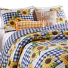 3 Piece King Quilt Set with Sunflower Print Yellow By Casagear Home BM245669