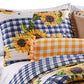 3 Piece King Quilt Set with Sunflower Print Yellow By Casagear Home BM245669