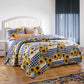 3 Piece King Quilt Set with Sunflower Print Yellow By Casagear Home BM245669