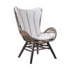 Indoor Outdoor Lounge Chair with Intricate Rope Woven Wingback Brown By Casagear Home BM245724