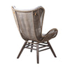 Indoor Outdoor Lounge Chair with Intricate Rope Woven Wingback Brown By Casagear Home BM245724