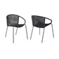 Dining Chair with Interwoven Geometric Seat and Back, Set of 2, Black By Casagear Home