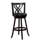 Swivel Barstool with Curved Double X Shaped Wooden Back Espresso Brown By Casagear Home BM245816