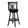 Swivel Barstool with Curved Double X Shaped Wooden Back Espresso Brown By Casagear Home BM245816