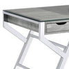 Glass Top Writing Desk with 2 Drawers Gray and Chrome By Casagear Home BM245875