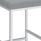 Vanity Stool with Leatherette Seat and Tubular Frame Gray By Casagear Home BM245891