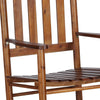 Wooden Rocking Chair with Slat Back and Mission Style Brown By Casagear Home BM245907