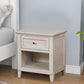 Nightstand with Plank Front Drawer and 1 Open Shelf White By Casagear Home BM245933