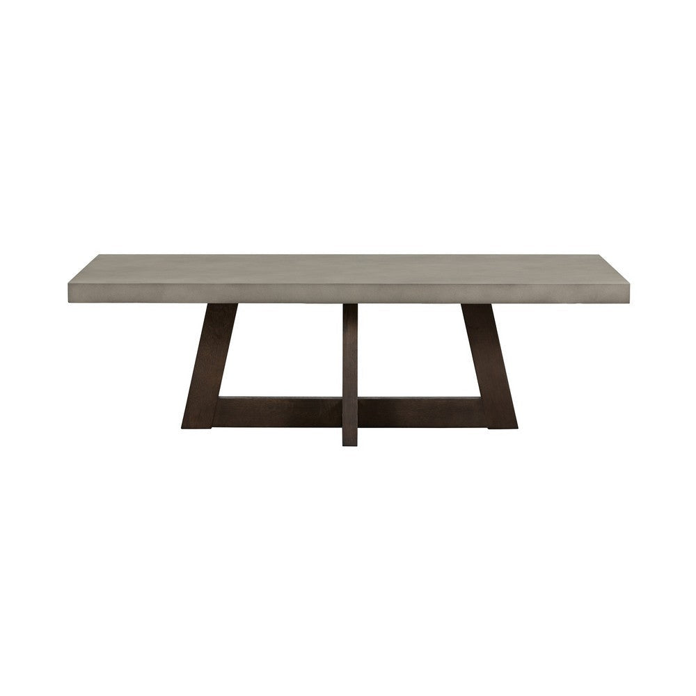 Elodie Grey Concrete and Dark Grey Oak Rectangle Coffee Table By Casagear Home BM246000