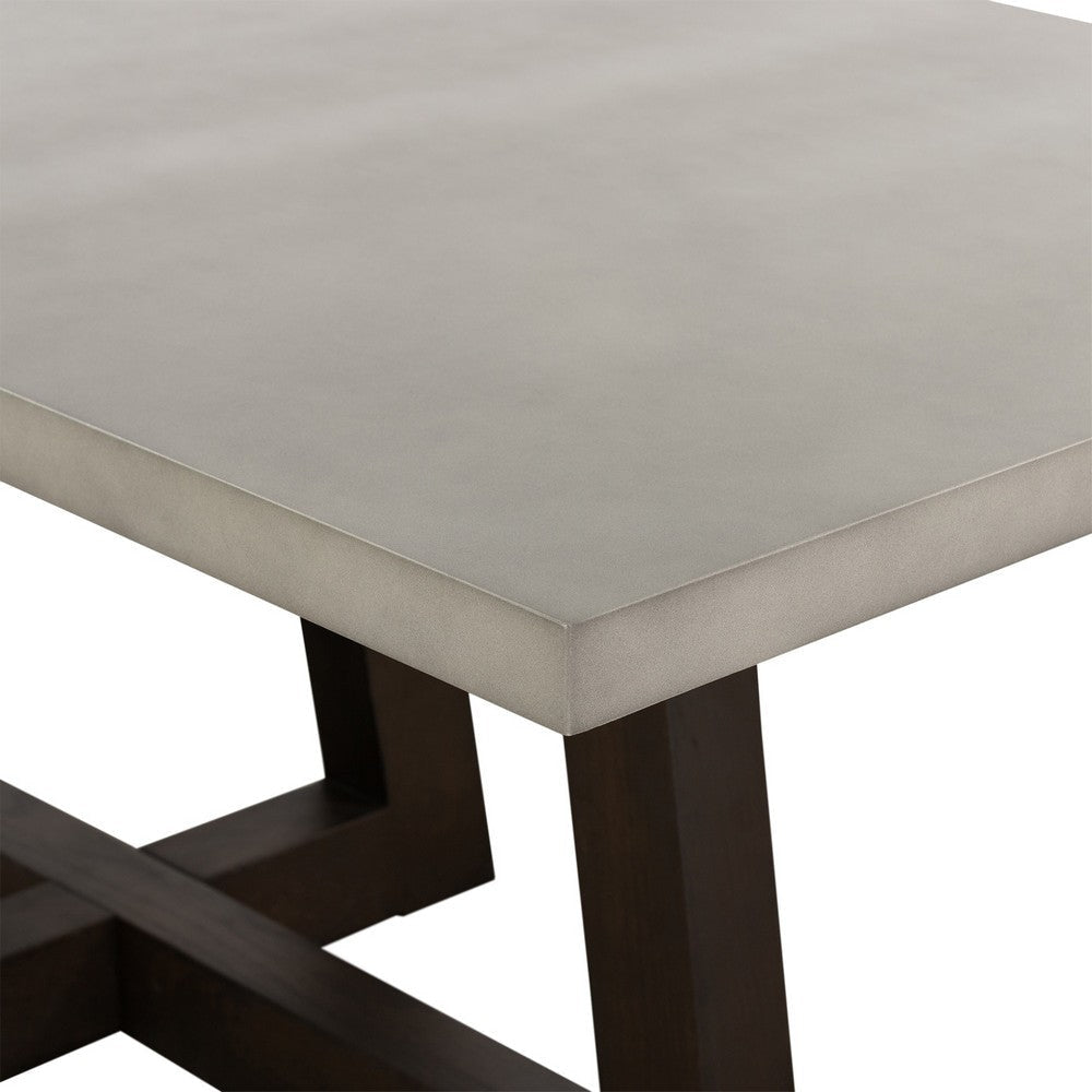 Elodie Grey Concrete and Dark Grey Oak Rectangle Dining Table By Casagear Home BM246001