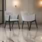 Renzo Light Gray Fabric and Black Wood Dining Side Chairs - Set of 2 By Casagear Home