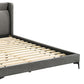 Legend Gray Fabric Queen Platform Bed with Black Metal Legs By Casagear Home BM246047