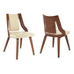 Aniston Cream Faux Leather and Walnut Wood Dining Chairs - Set of 2 By Casagear Home BM246064