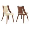 Aniston Cream Faux Leather and Walnut Wood Dining Chairs - Set of 2 By Casagear Home BM246064