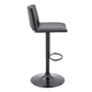 Thierry Adjustable Swivel Gray Faux Leather and Black Metal Bar Stool By Casagear Home BM246077