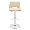 Thierry Adjustable Swivel Cream Faux Leather with Walnut Back and Chrome Bar Stool By Casagear Home BM246078