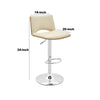 Thierry Adjustable Swivel Cream Faux Leather with Walnut Back and Chrome Bar Stool By Casagear Home BM246078