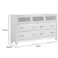 Dresser with 7 Drawers and Glitter Acrylic Front White By Casagear Home BM246084