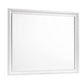 Wall Mirror with Rectangular Molded Wooden Frame, White By Casagear Home