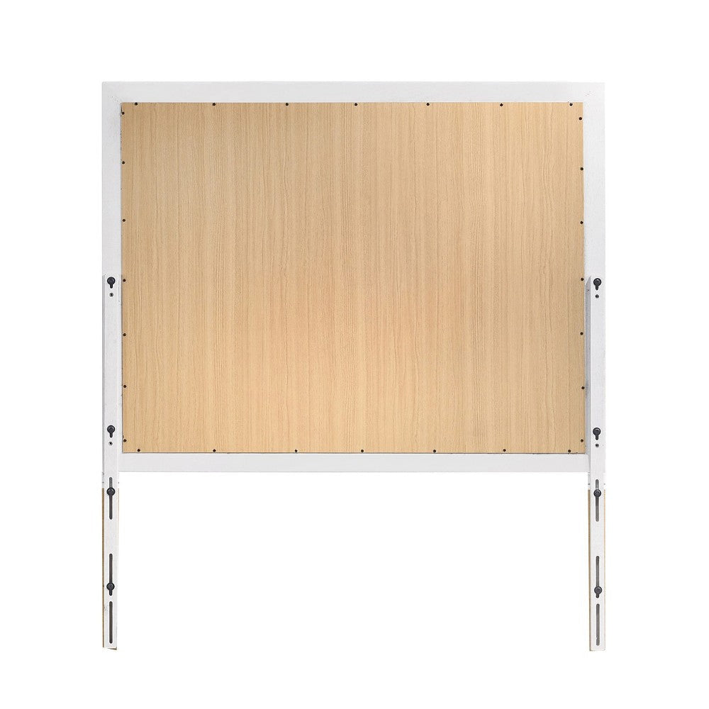 Wall Mirror with Rectangular Molded Wooden Frame White By Casagear Home BM246085