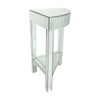 Corner Table with Beveled Mirror Frame and Open Bottom Shelf Clear By Casagear Home BM246110