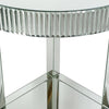 Corner Table with Beveled Mirror Frame and Open Bottom Shelf Clear By Casagear Home BM246110