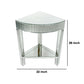 Corner Table with Beveled Mirror Frame and Open Bottom Shelf Clear By Casagear Home BM246110