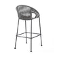 30 Inch Indoor Outdoor Bar Stool with Rounded Rope Woven Seat Gray By Casagear Home BM246128