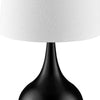 Table Lamp with Metal Base and Touch Sensor White and Black By Casagear Home BM246494