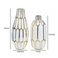 Vase with Honeycomb Geometric Design Set of 2 White and Gold By Casagear Home BM246946