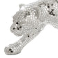 Mirrored Standing Panther with Glass Mosaic Pattern Silver By Casagear Home BM246971