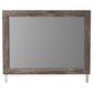 Bedroom Mirror with Replicated Grain Details Rustic Gray By Casagear Home BM248077