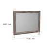 Bedroom Mirror with Replicated Grain Details Rustic Gray By Casagear Home BM248077