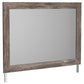 Bedroom Mirror with Replicated Grain Details, Rustic Gray By Casagear Home