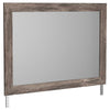 Bedroom Mirror with Replicated Grain Details, Rustic Gray By Casagear Home