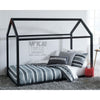 Twin Bed Frame with House Shaped Design Black By Casagear Home BM248079