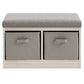 Storage Bench with Cushioned Top and 2 Fabric Baskets Gray By Casagear Home BM248105