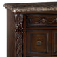 Nightstand with 3 Drawer and Ornate Carved Applique Brown By Casagear Home BM248120